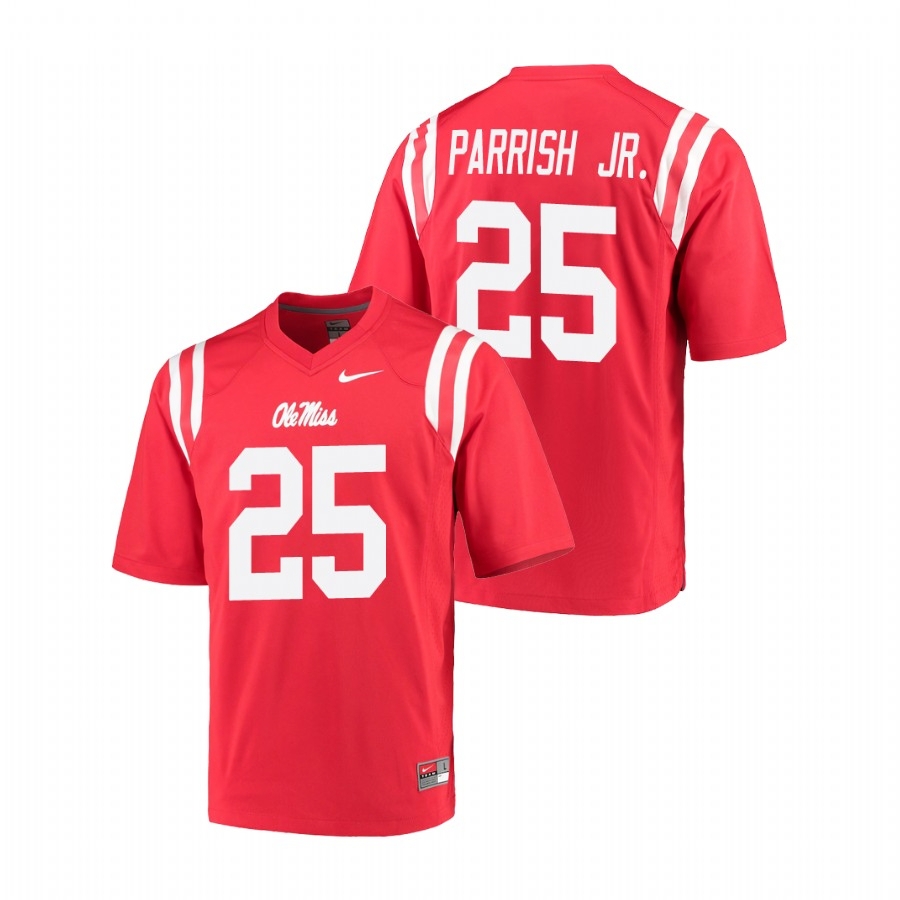Ole Miss Rebels Men's NCAA Henry Parrish Jr. #25 Red Game Nike College Football Jersey BOL1249KV
